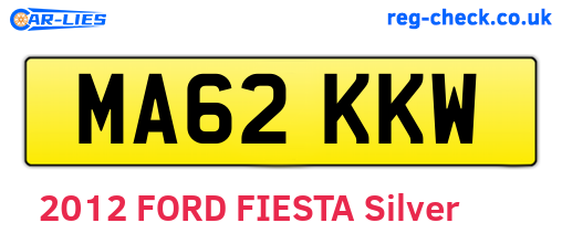 MA62KKW are the vehicle registration plates.