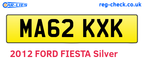 MA62KXK are the vehicle registration plates.