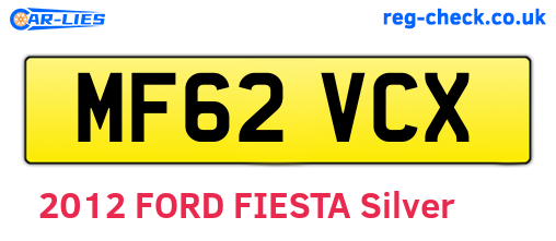 MF62VCX are the vehicle registration plates.