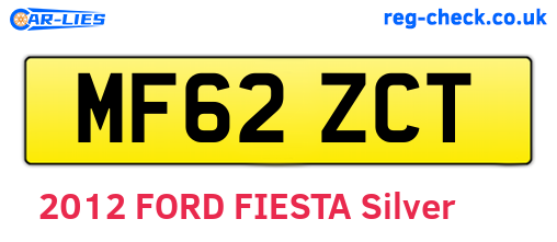 MF62ZCT are the vehicle registration plates.