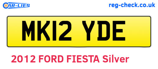 MK12YDE are the vehicle registration plates.