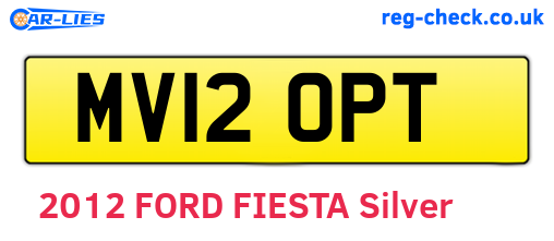 MV12OPT are the vehicle registration plates.