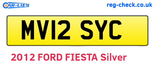 MV12SYC are the vehicle registration plates.