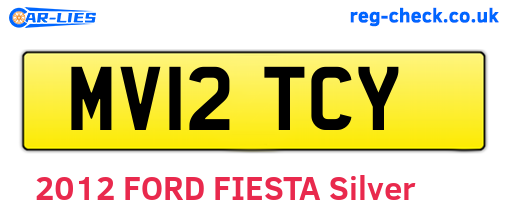 MV12TCY are the vehicle registration plates.