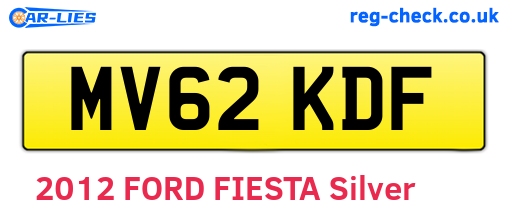 MV62KDF are the vehicle registration plates.