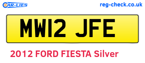 MW12JFE are the vehicle registration plates.