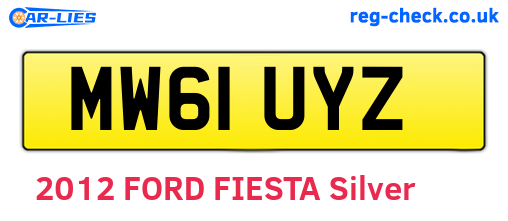 MW61UYZ are the vehicle registration plates.