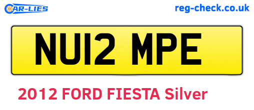 NU12MPE are the vehicle registration plates.