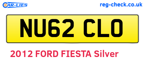 NU62CLO are the vehicle registration plates.