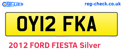 OY12FKA are the vehicle registration plates.