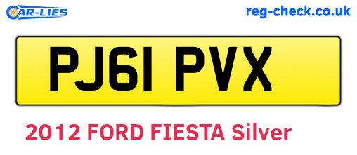 PJ61PVX are the vehicle registration plates.