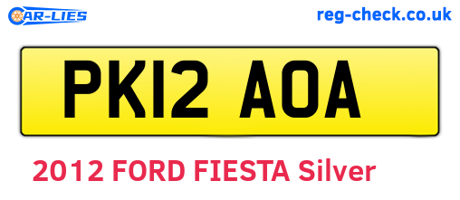 PK12AOA are the vehicle registration plates.