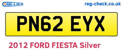 PN62EYX are the vehicle registration plates.