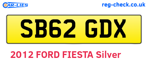 SB62GDX are the vehicle registration plates.