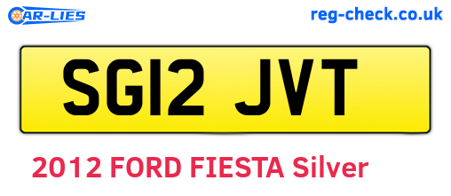 SG12JVT are the vehicle registration plates.