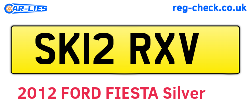 SK12RXV are the vehicle registration plates.