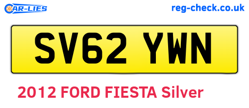 SV62YWN are the vehicle registration plates.