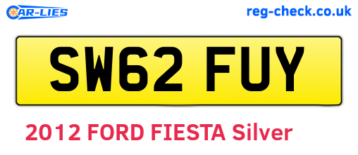 SW62FUY are the vehicle registration plates.