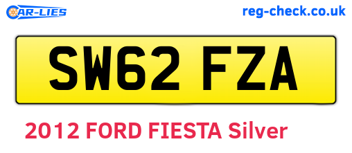 SW62FZA are the vehicle registration plates.