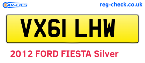 VX61LHW are the vehicle registration plates.
