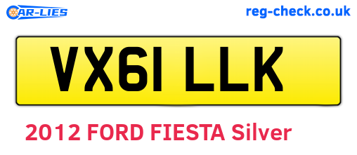 VX61LLK are the vehicle registration plates.