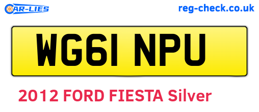 WG61NPU are the vehicle registration plates.