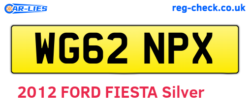 WG62NPX are the vehicle registration plates.