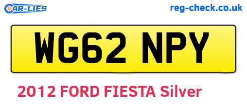 WG62NPY are the vehicle registration plates.