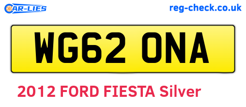 WG62ONA are the vehicle registration plates.