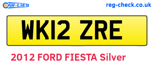 WK12ZRE are the vehicle registration plates.