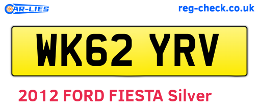 WK62YRV are the vehicle registration plates.