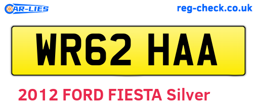 WR62HAA are the vehicle registration plates.