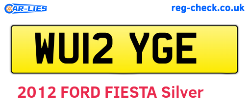 WU12YGE are the vehicle registration plates.