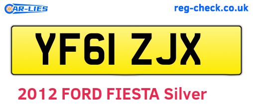 YF61ZJX are the vehicle registration plates.