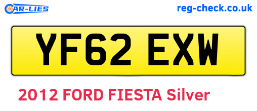 YF62EXW are the vehicle registration plates.