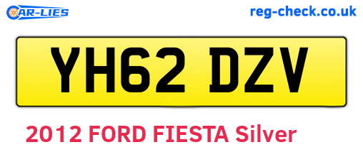 YH62DZV are the vehicle registration plates.