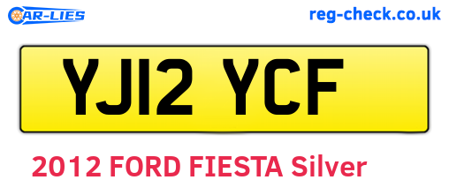 YJ12YCF are the vehicle registration plates.