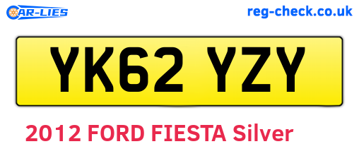 YK62YZY are the vehicle registration plates.