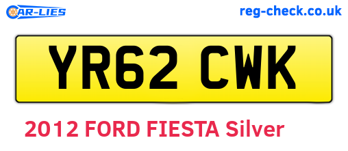 YR62CWK are the vehicle registration plates.
