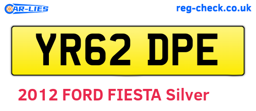 YR62DPE are the vehicle registration plates.