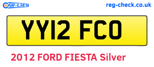 YY12FCO are the vehicle registration plates.