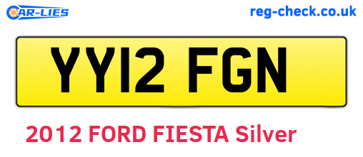 YY12FGN are the vehicle registration plates.