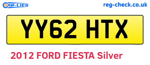 YY62HTX are the vehicle registration plates.