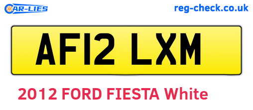 AF12LXM are the vehicle registration plates.