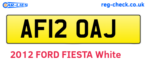 AF12OAJ are the vehicle registration plates.