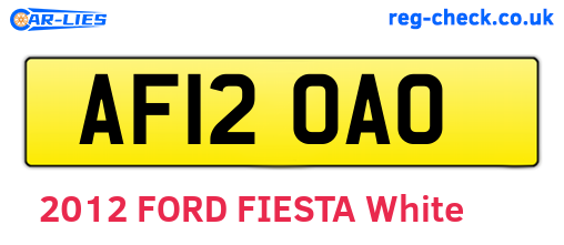 AF12OAO are the vehicle registration plates.
