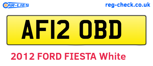 AF12OBD are the vehicle registration plates.