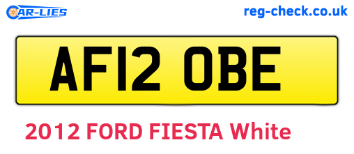 AF12OBE are the vehicle registration plates.