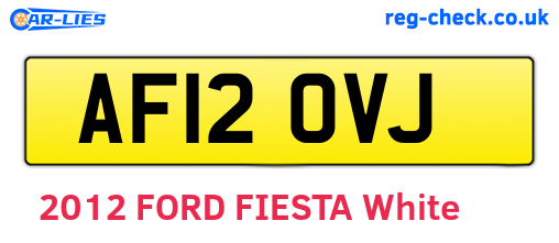 AF12OVJ are the vehicle registration plates.