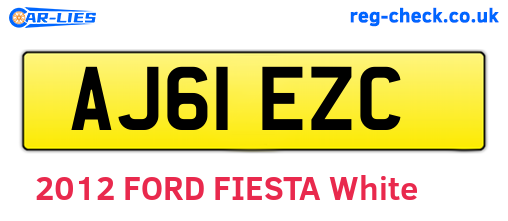 AJ61EZC are the vehicle registration plates.